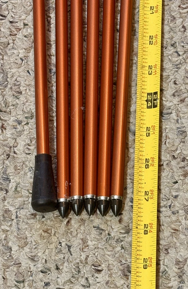 Easton 2514 Autumn Orange XX75 shafts Old Style Nocks- 6 Total 27” 2/Thumpers - Image 2 of 4