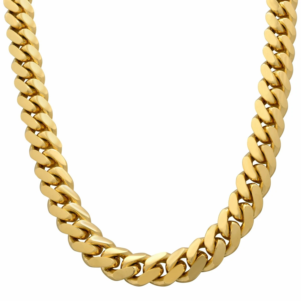 Solid Miami Cuban Link Chain Necklace 14K Yellow Gold 24 Inches 9.5mm -  Chronostore