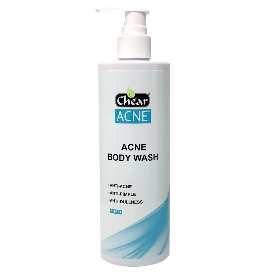 Chear Acne Body Wash Shower Gel 400ml Clear Spots Treatment Salicylic Acid UK