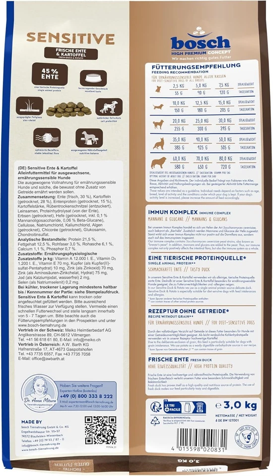 Bosch HPC Sensitive Ente & Kartoffel | Hunde-Trockenfutter - 1x 15 kg - Futter - Bild 3 von 4