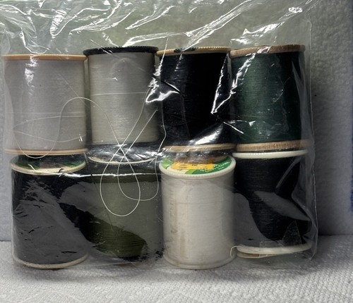 Costura Artesanía Parcial 1 3/4 x 1 1/4 Hilo Poliéster Mezcla 8 Negro Verde Blanco De Colección - Imagen 2 de 4