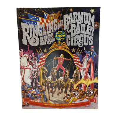 Vintage Ringling Bros Barnum Bailey Circus Program Bicentennial Edition w Poster