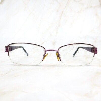 Bulova Women Eyeglasses Frame Half Rim VIOLET Eyewear HOTCHKISS Glasses only Bulova Hotchkiss Eyeglasses 51-18 135 Violet Half Rim Frames  main image 4