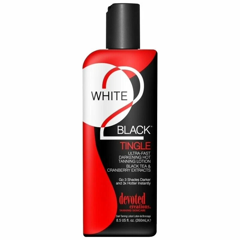 WHITE2BLACK TINGLE DEVOTED CREATIONS WHITE 2 BLACK TINGLE SUNBED TANNING LOTION CREAM FREE GOGGLES