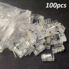100pcs RJ45 Modular Plug Network Cable LAN Connector Plug End 8P8C CAT5 CAT5E