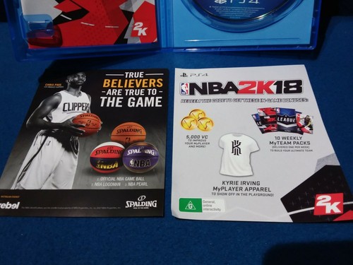 NBA 2K18 : Playstation 4, PS4 Game, Complete inc. Manual and Pamphlets. Disc MIN - Picture 2 of 10