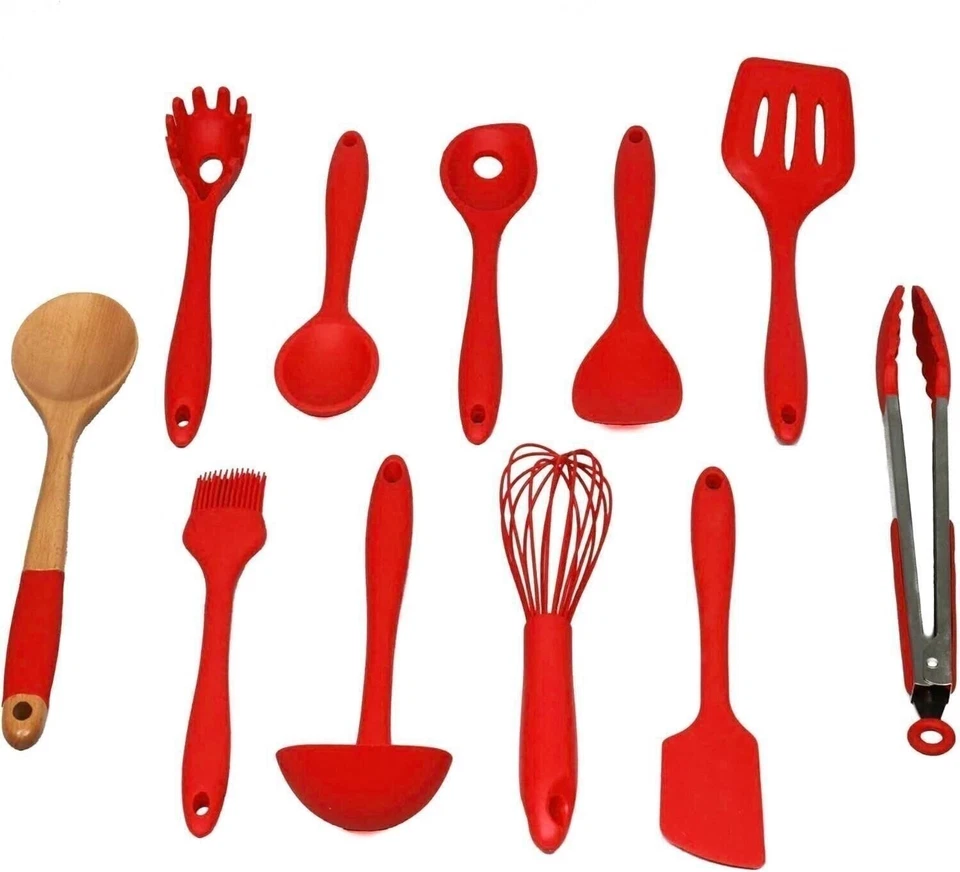 Chef Craft 11 Piece Premium Silicone Kitchen Tool and Utensil Set - 3 Colors - Image 3 of 4