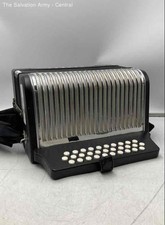 Hohner Panther Black Silver Portable 31-Key Button Accordion With Straps