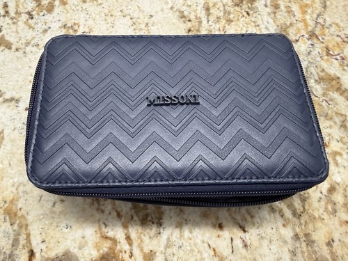 Missoni for Delta Air Lines Business Class Navy Travel Amenity Kit Hard Case NEW