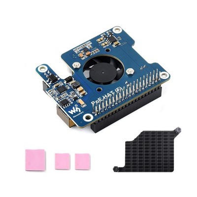 PoE HAT (F) for Raspberry Pi 5 / CM 5, 802.3af/at Compliant, High Power Outpu...