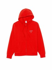 VICTORIA'S SECRET PINK SMALL IVY FLEECE CAMPUS FULL ZIP HOODIE RED NWT 