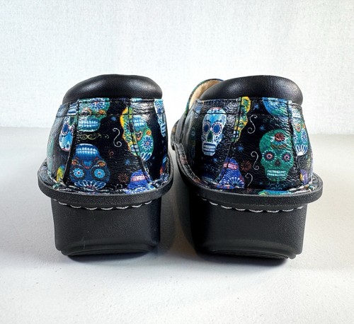Alegria Women's Size 38 Debra Leather Professional Nursing Clog Sugar Skulls - Picture 11 of 21