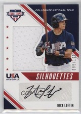 2020 USA Baseball Stars & Stripes Silhouettes Signatures Nick Loftin Auto 0g4