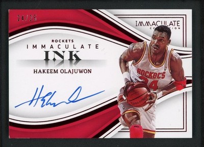 2022-23 HAKEEM OLAJUWON 24/25 AUTO PANINI IMMACULATE COLLECTION INK AUTOGRAPHS