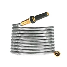 Expandable Metal Garden Hose 75 FT - 304 Stainless Steel Water Hose 75 FT - H...