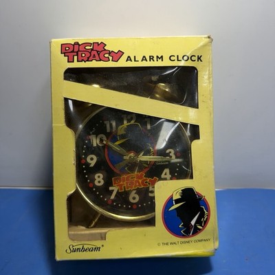 Vintage Dick Tracy Alarm Clock Sunbeam 1990 w/ Original Box