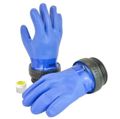 UWFUN24: Rolock 90 Trockentauch Handschuhsystem mit Trockentauchhanschuhen, blau
