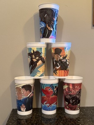 6 Batman Returns McDonald's Collector Cup Cups Lot Set 1992 No Lids Fast Ship