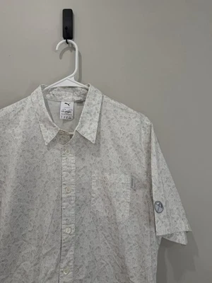 Puma Arnold Palmer Shirt Mens Large White Drink Print Golf Short Sleeve - Image 1 of 4