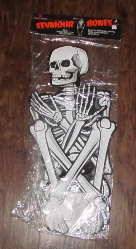 Vintage Halloween American Greetings Jointed Die Cut 55” Skeleton Seymour Bones