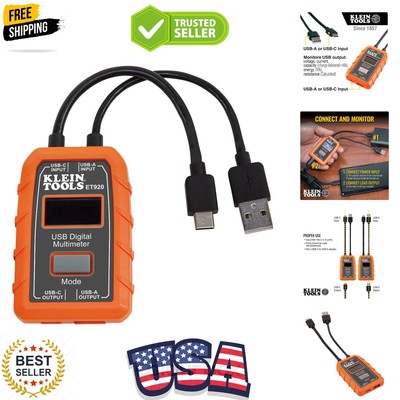 USB Power Meter, USB-A and USB-C Digital Meter for Voltage, Current, Capacity...