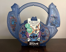 Disney Stitch Bead Case Jewelry Set 800 Beads 2 Charms New W Case