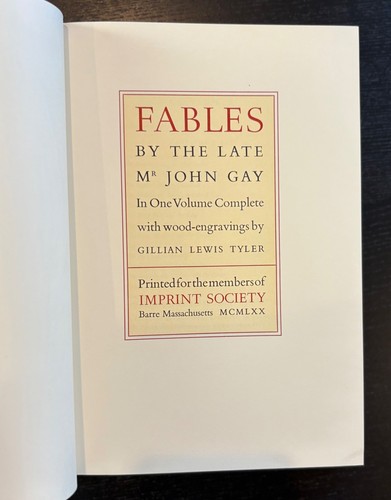 FABLES BY THE LATE JOHN GAY - SIGNED - 706/1950 - IMPRINT SOCIETY. - SLIPCASED. - Picture 4 of 17