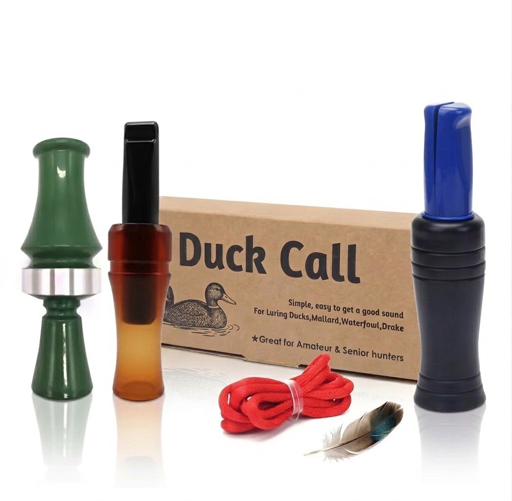 Kit de 3 appeaux pour chasse au canard corbeau et oie en bois