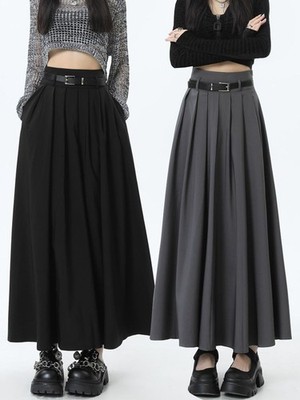 Japanese Women's College Retro Pleated Skirt High Waist Loose