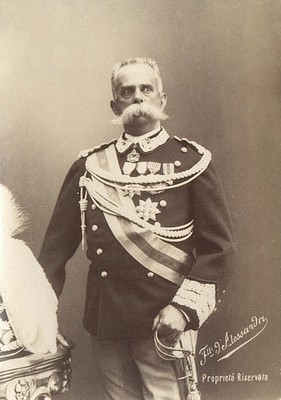 Fratelli d'Alessandri, King Umberto I, Italy, Original Unmounted Albumen Print