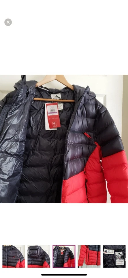 Parka de plumón Spyder Timeless Ebony Volcano 700 para hombre XL NUEVA CON ETIQUETAS Ret $279 Foto 4 de 4