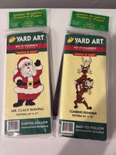 Set of Two Yard Art Di It Yourself Patterns for Christmas Mr Claus And Reindeer