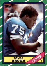 1986 TOPPS} LOMAS BROWN. DETROIT LIONS #248