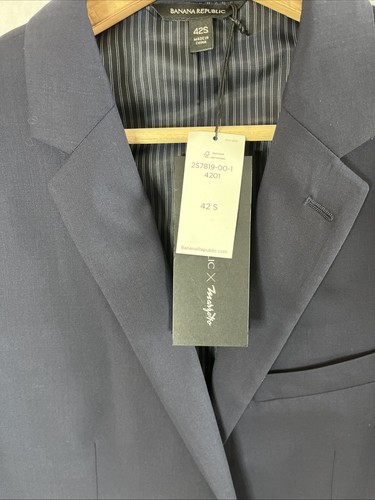 NWT Men’s Banana Republic Suit Navy Blue Marzotto Super 120s 42S 30x30 Pants - Picture 3 of 24