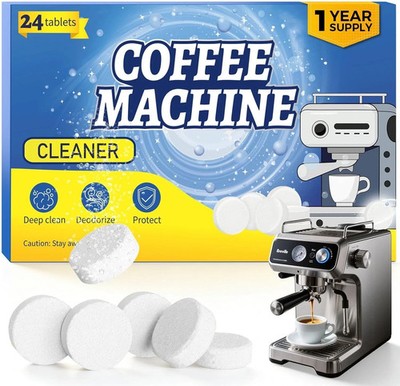 Coffee Maker Cleaner Descaler Tablets, 24 Counts Machine Cleaning Tabs, Works wi
