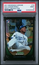 2011 BOWMAN CHROME DRAFT REFRACTOR #12 SALVADOR PEREZ PSA 9
