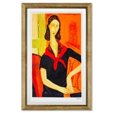 Amedeo Modigliani (1884-1920), "Jeanne Hebuterne" Framed Limited Edition Serigra