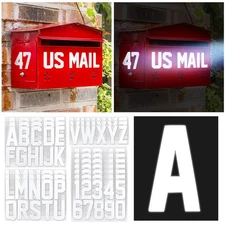 148 PCS Reflective Mailbox Numbers and Letters Stickers Decals,3" X 7 Set Num...