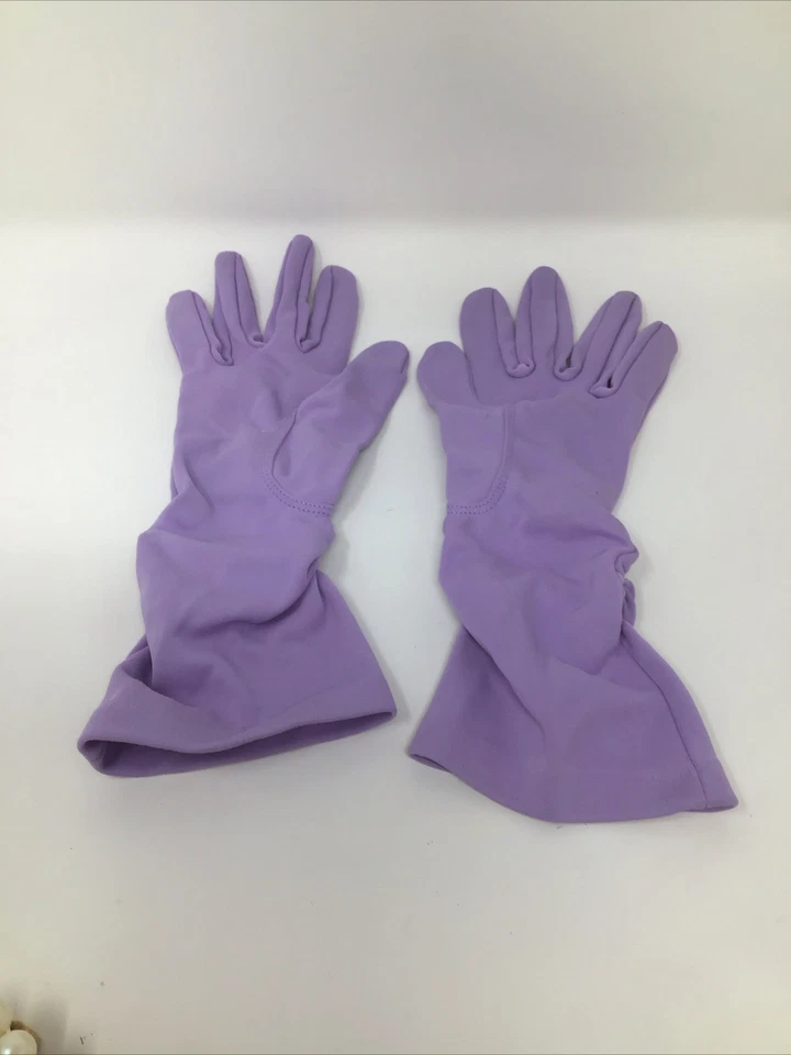 Lote de 4 pares de guantes vintage para damas púrpura amarillo aguamarina blanco roto años 1950-1960 OSFA Foto 3 de 4