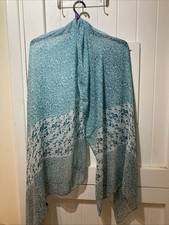 Marks And Spencer Elegant Ladies Blue/green Shawl/scraf Or Wrap Around In Ex/ Cd