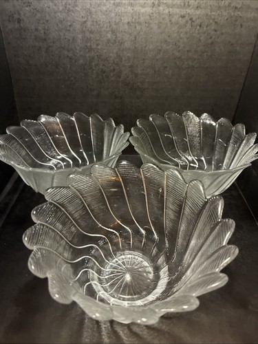 Indiana Glas LILY PONS ? Undurchsichtige Schale 4" geformte Blätter Vintage x 3 - Bild 2 von 9
