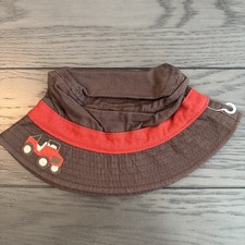 Gymboree Unisex Toddler Sun Hat 2T -3T Size Brown Color Safari Car  Animals New
