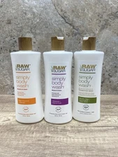 Raw Sugar BODY WASH Variety  25 fl oz (Pack of 3) ~ Vegan Sulfate/Parabens Free