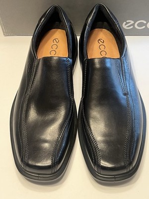 ECCO MEN'S HELSINKI  Size 42 Black COMFY PLAIN DRESS SLIP-ON NIB MSRP $179.00
