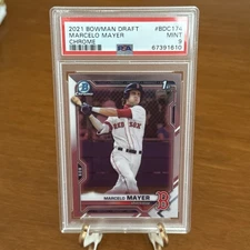 MARCELO MAYER 2021 Bowman Chrome Draft RC BDC-174 PSA 9 1st Bowman Red Sox MINT