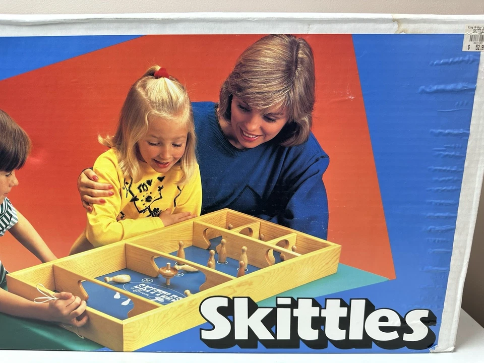 Vintage Carrom SKITTLES Spinning-Top BowlIng Game w Orig Box - Good Condition - Image 2 of 4