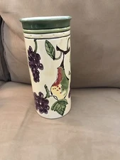 COLORFUL CERAMIC Fruit VASE Utensil Holder TIKA by Lotus International LARGE!
