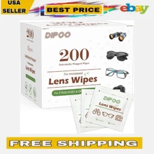 200 Count Lens Wipes Eyeglasses Cleaner Pre-moistened Scratch-Free Streak-Free