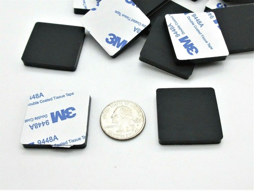 1 inch Square x 3/16" Thick Silicone Rubber Spacers 3M adhesive Backing - Picture 5 of 6