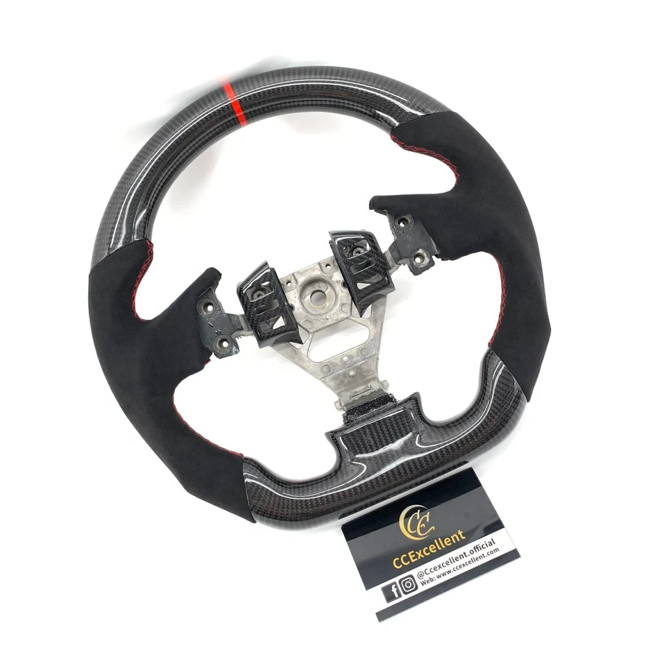 For Nissan 350Z/Z33 2002-2009 real carbon fiber steering wheel with Alcantrara - Image 3 of 4